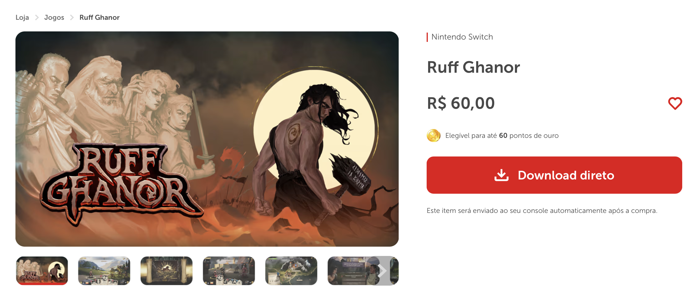 Local Brazilian currency on the game store