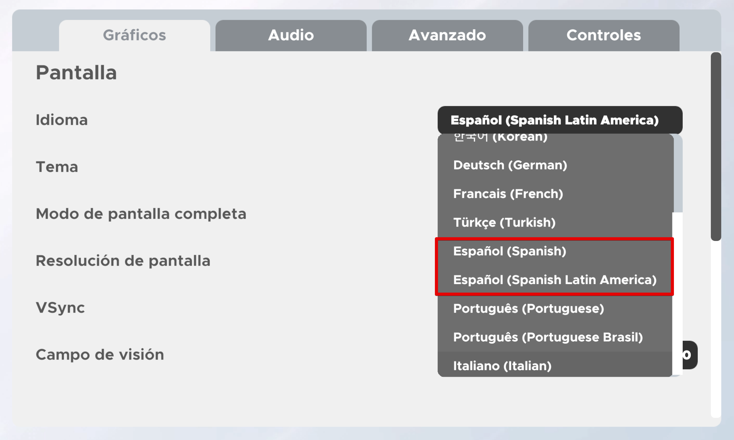 European and Latin American Spanish options in the localization of the Escape Simulator game