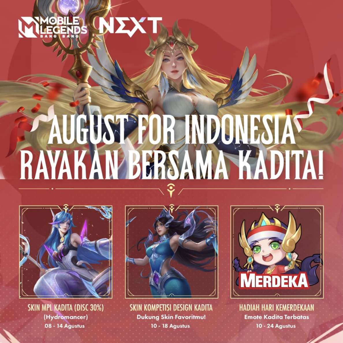 Special game skins dedicated to the Indonesian Independence Day in Mobile Legends.