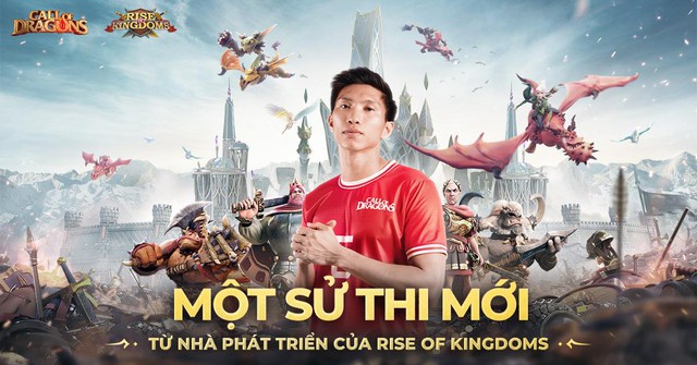 Vietnamese footballer Đoàn Văn Hậu in the game ad.