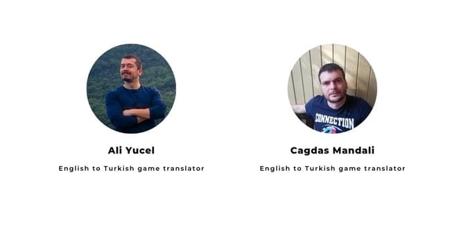 Picture of two men - English to Turkish game translators